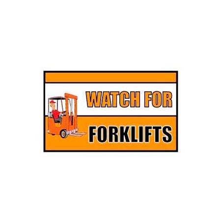 National Marker Co Banner, Watch for Forklifts, 3ft x 5ft BT533